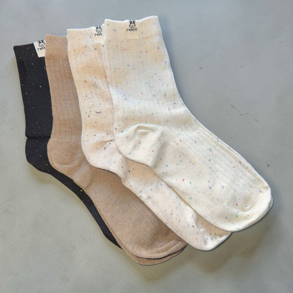 Rabbit Brand Women's Ultra Soft Everyday Socks One Size NEW Mid-Calf 4 Pack